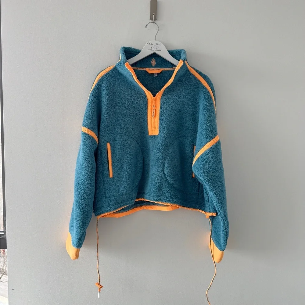 FREE PEOPLE Mountain High Half Zip Fleece S